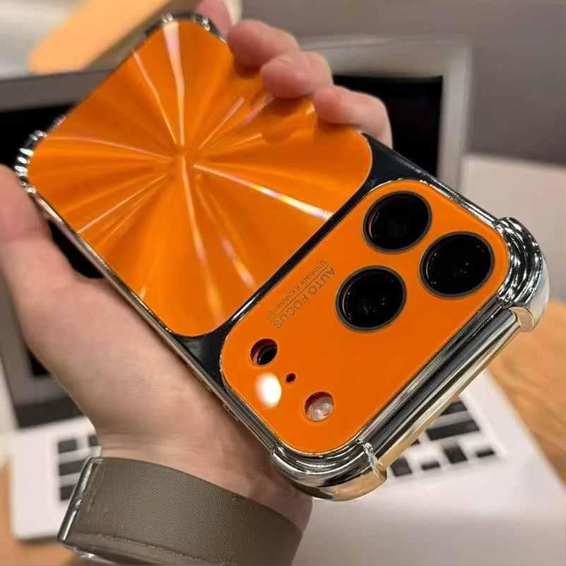 Luxury iPhone Case — 6D Colorful Aurora Electroplated PC Cover with Soft Shockproof Bumper, Large Glass Camera Window and Anti-Fingerprint Dustproof Design