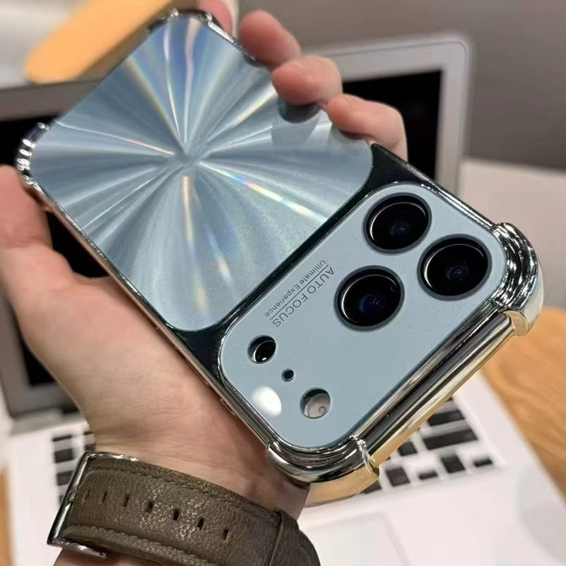 Luxury iPhone Case — 6D Colorful Aurora Electroplated PC Cover with Soft Shockproof Bumper, Large Glass Camera Window and Anti-Fingerprint Dustproof Design