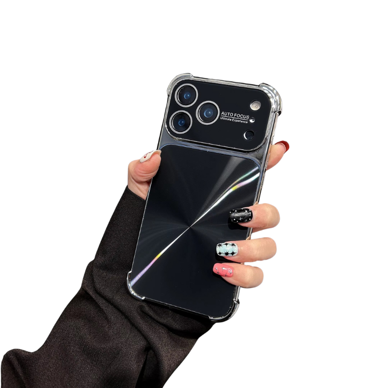 Luxury iPhone Case — 6D Colorful Aurora Electroplated PC Cover with Soft Shockproof Bumper, Large Glass Camera Window and Anti-Fingerprint Dustproof Design