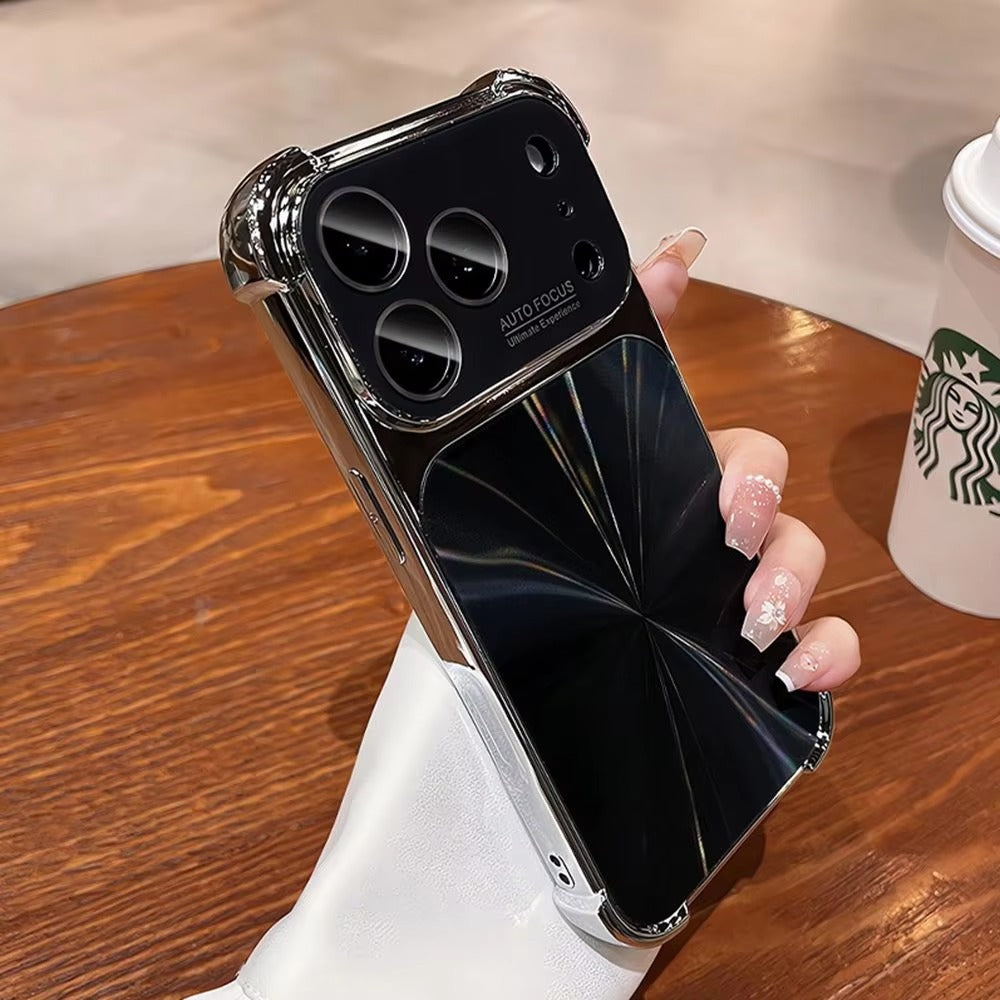 Luxury iPhone Case — 6D Colorful Aurora Electroplated PC Cover with Soft Shockproof Bumper, Large Glass Camera Window and Anti-Fingerprint Dustproof Design