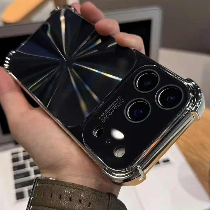 Luxury iPhone Case — 6D Colorful Aurora Electroplated PC Cover with Soft Shockproof Bumper, Large Glass Camera Window and Anti-Fingerprint Dustproof Design