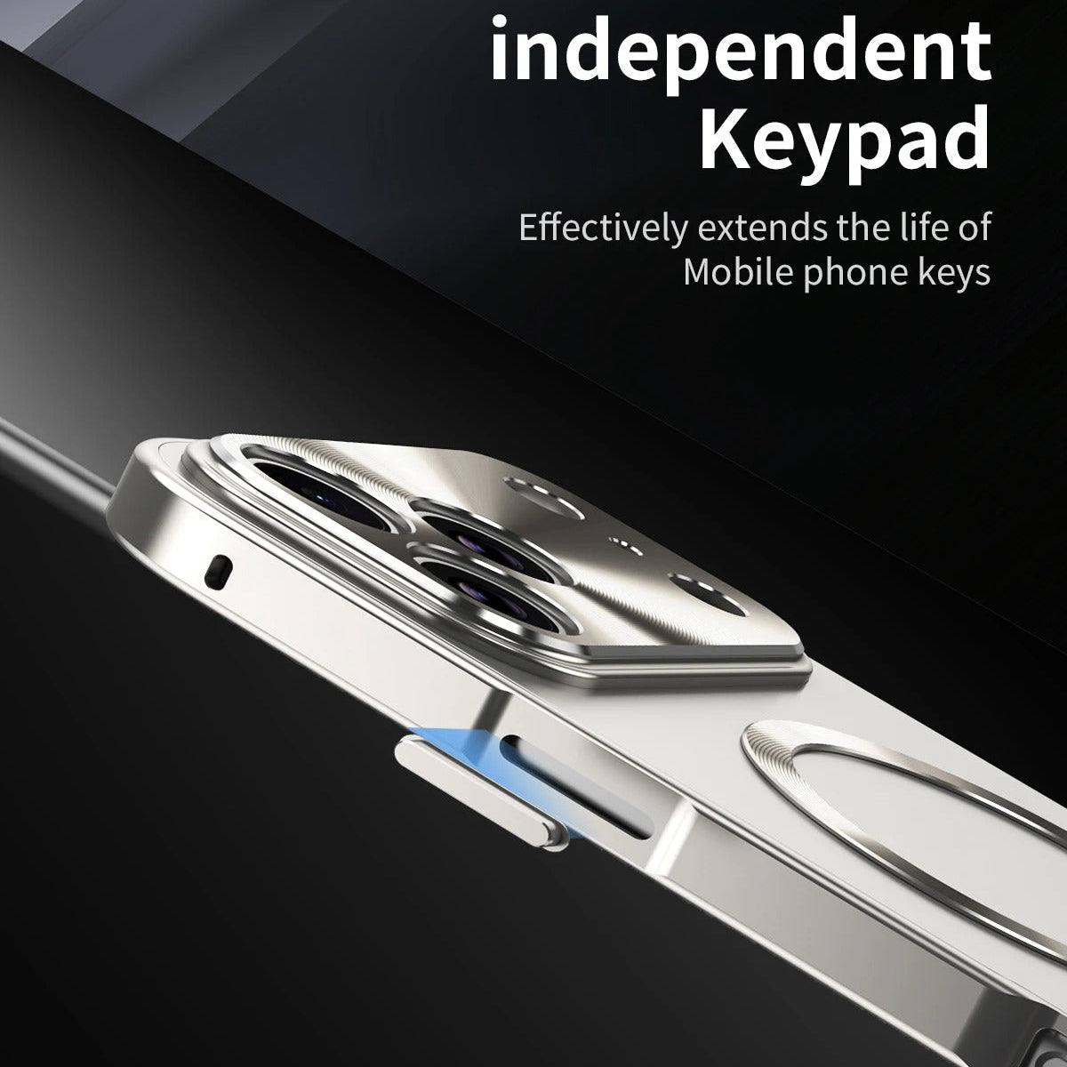 Luxury iPhone Case — All-Aluminum Magnetic Frame with Frosted PC Backplate, Ultra-Thin Shock-Absorbing Protective Design