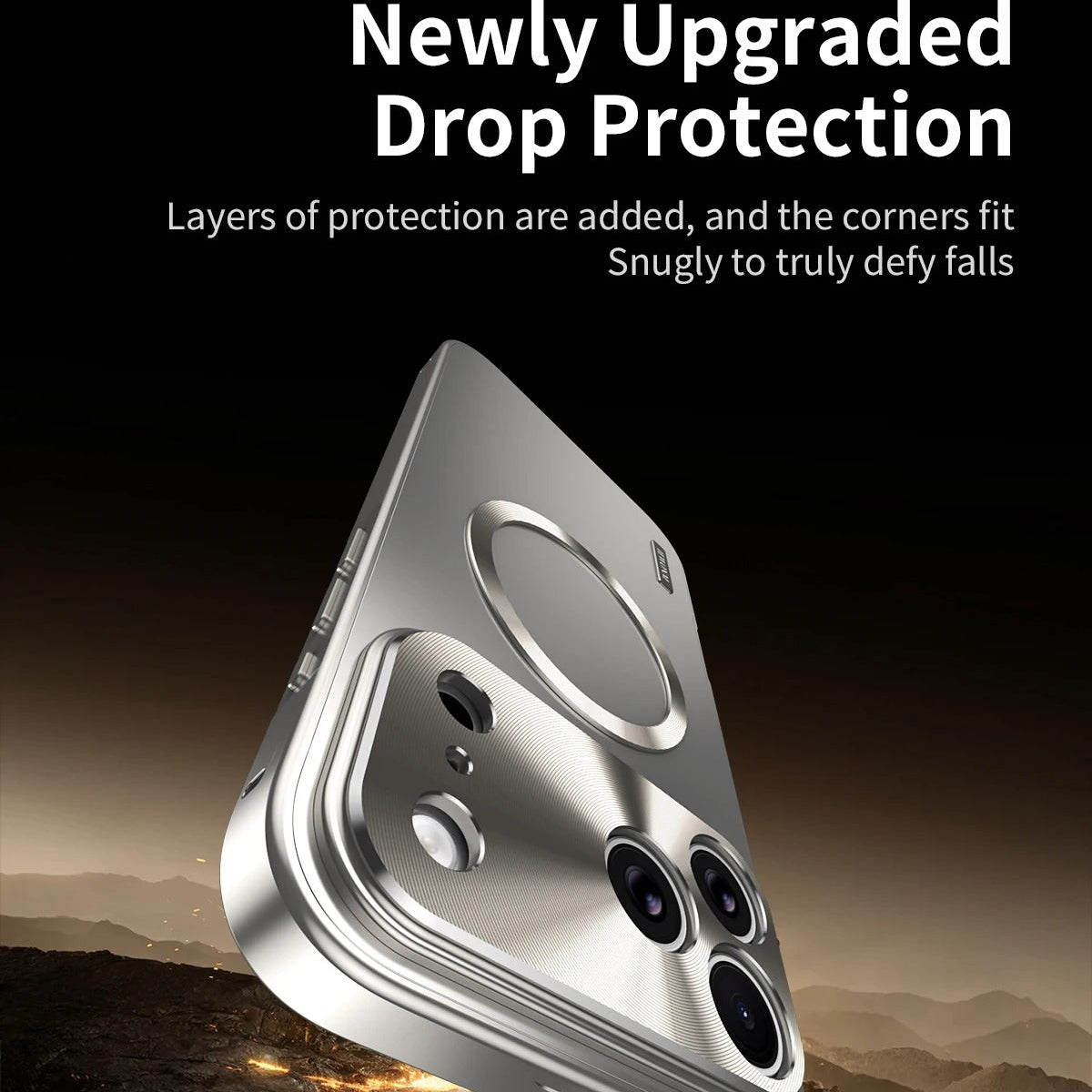 Luxury iPhone Case — All-Aluminum Magnetic Frame with Frosted PC Backplate, Ultra-Thin Shock-Absorbing Protective Design