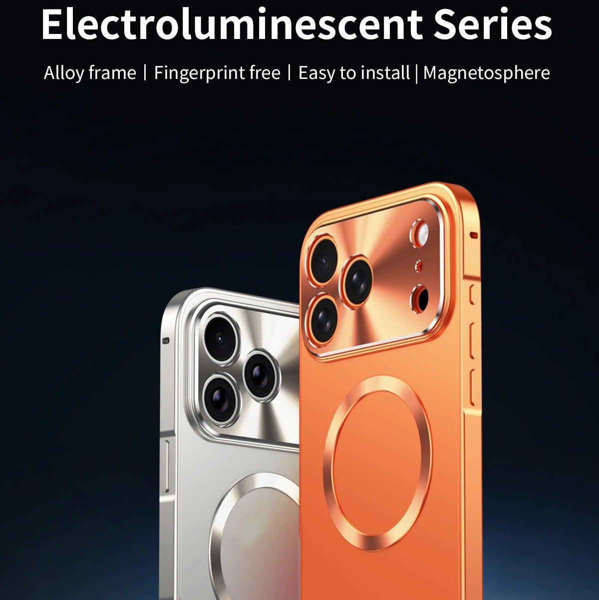 Luxury iPhone Case — All-Aluminum Magnetic Frame with Frosted PC Backplate, Ultra-Thin Shock-Absorbing Protective Design