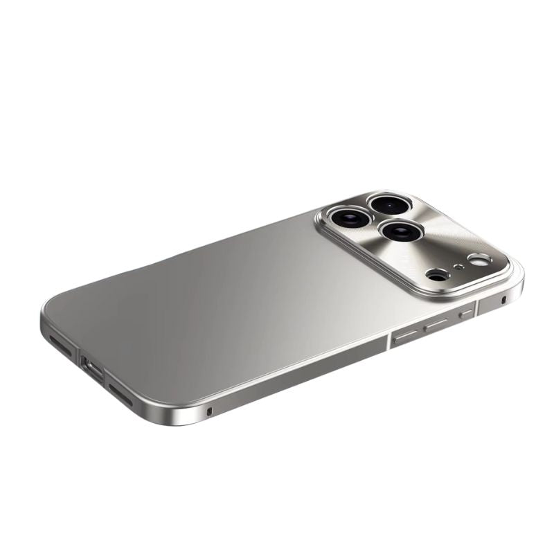 Luxury iPhone Case — Aluminum Alloy Frame with Ultra-Thin Frosted PC Backplate, Shockproof Advanced Protective Design