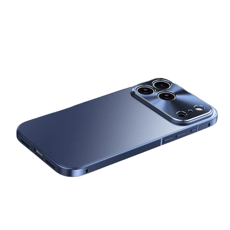 Luxury iPhone Case — Aluminum Alloy Frame with Ultra-Thin Frosted PC Backplate, Shockproof Advanced Protective Design