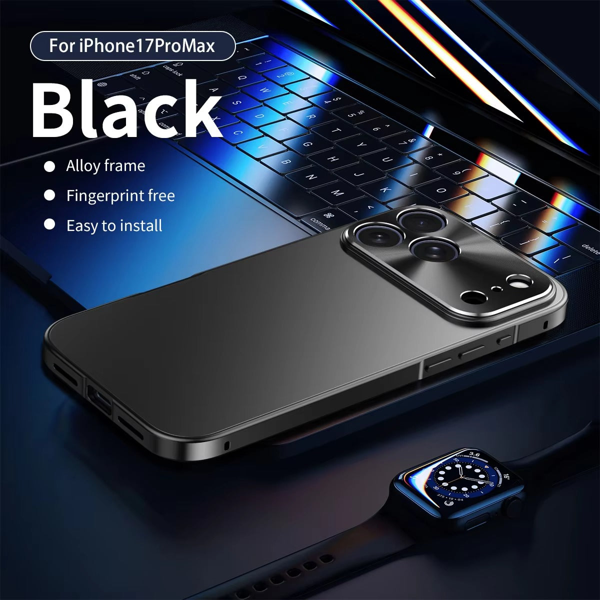 Luxury iPhone Case — Aluminum Alloy Frame with Ultra-Thin Frosted PC Backplate, Shockproof Advanced Protective Design