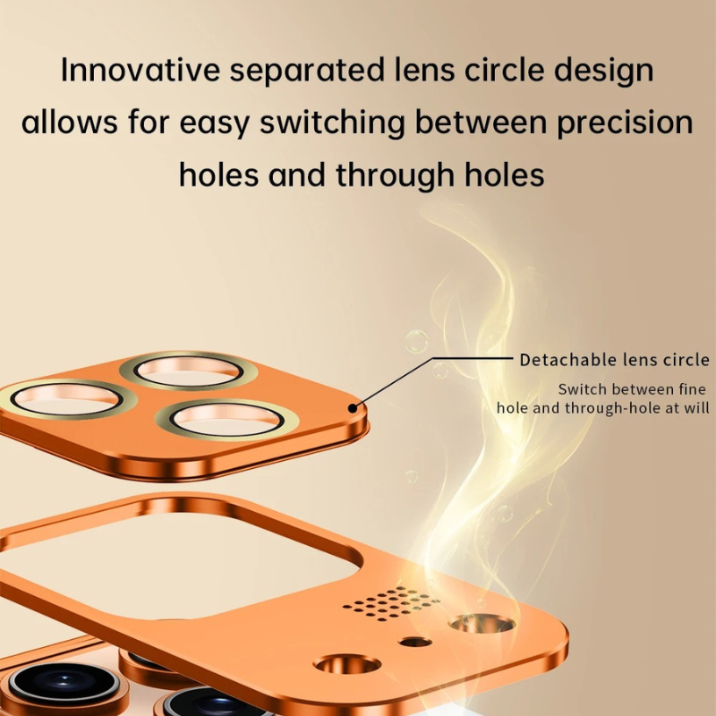 Luxury iPhone Case — Aluminum Alloy Magnetic Cover with Heat-Dissipation Metal Frame, Anti-Fall Protection and Camera Lens Guard