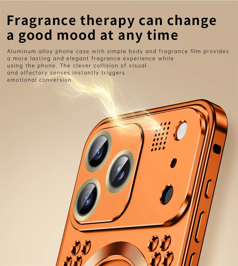 Luxury iPhone Case — Aluminum Alloy Magnetic Cover with Heat-Dissipation Metal Frame, Anti-Fall Protection and Camera Lens Guard