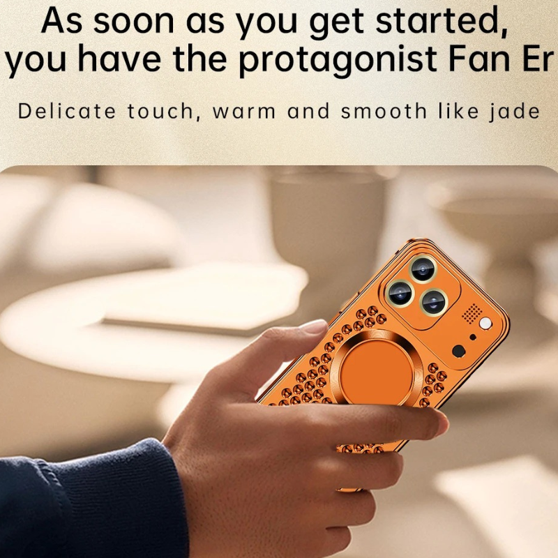 Luxury iPhone Case — Aluminum Alloy Magnetic Cover with Heat-Dissipation Metal Frame, Anti-Fall Protection and Camera Lens Guard