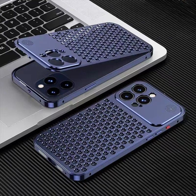 Luxury iPhone Case — Aluminum Aromatherapy Heat-Dissipation Cover with Auto-Popup Fragrance, Shockproof Metal Frame and Anti-Fingerprint Lightweight Design