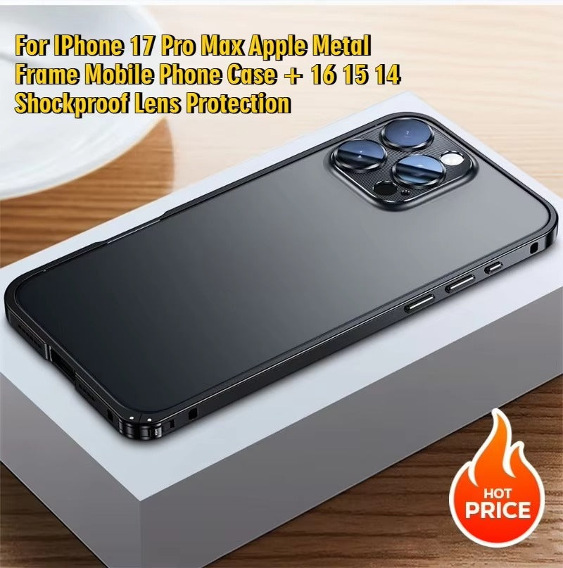 Luxury iPhone Case — Anti-Fingerprint, Anti-Scratch, Dustproof Tough Cover with Durable Aluminum Metal Frame and Anti-Drop Protection