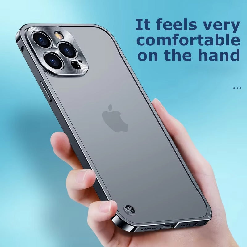Luxury iPhone Case — Anti-Fingerprint, Anti-Scratch, Dustproof Tough Cover with Durable Aluminum Metal Frame and Anti-Drop Protection