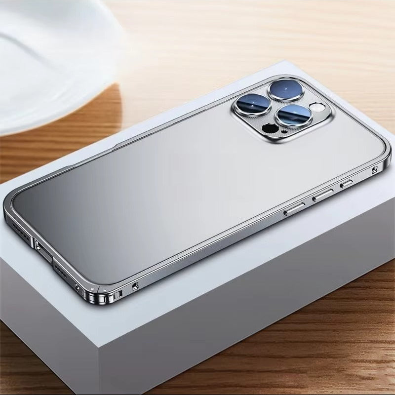 Luxury iPhone Case — Anti-Fingerprint, Anti-Scratch, Dustproof Tough Cover with Durable Aluminum Metal Frame and Anti-Drop Protection