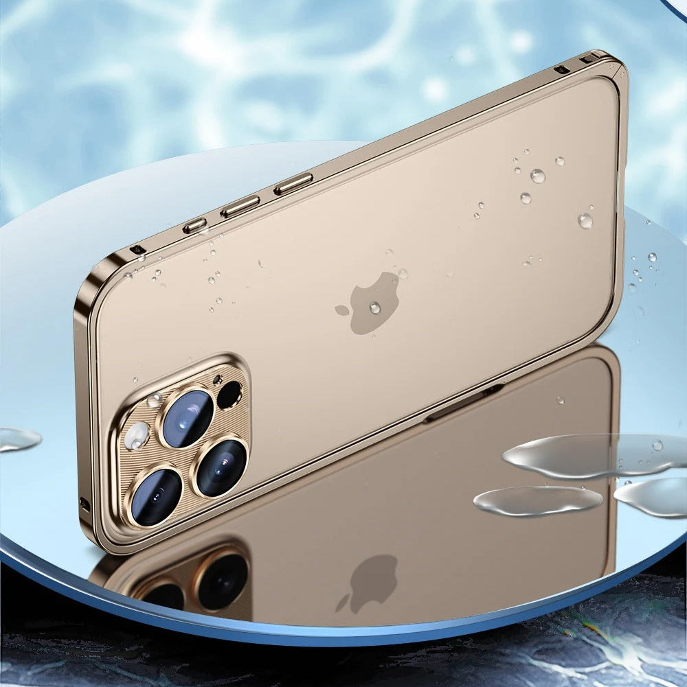 Luxury iPhone Case — Anti-Fingerprint, Anti-Scratch, Dustproof Tough Cover with Durable Aluminum Metal Frame and Anti-Drop Protection