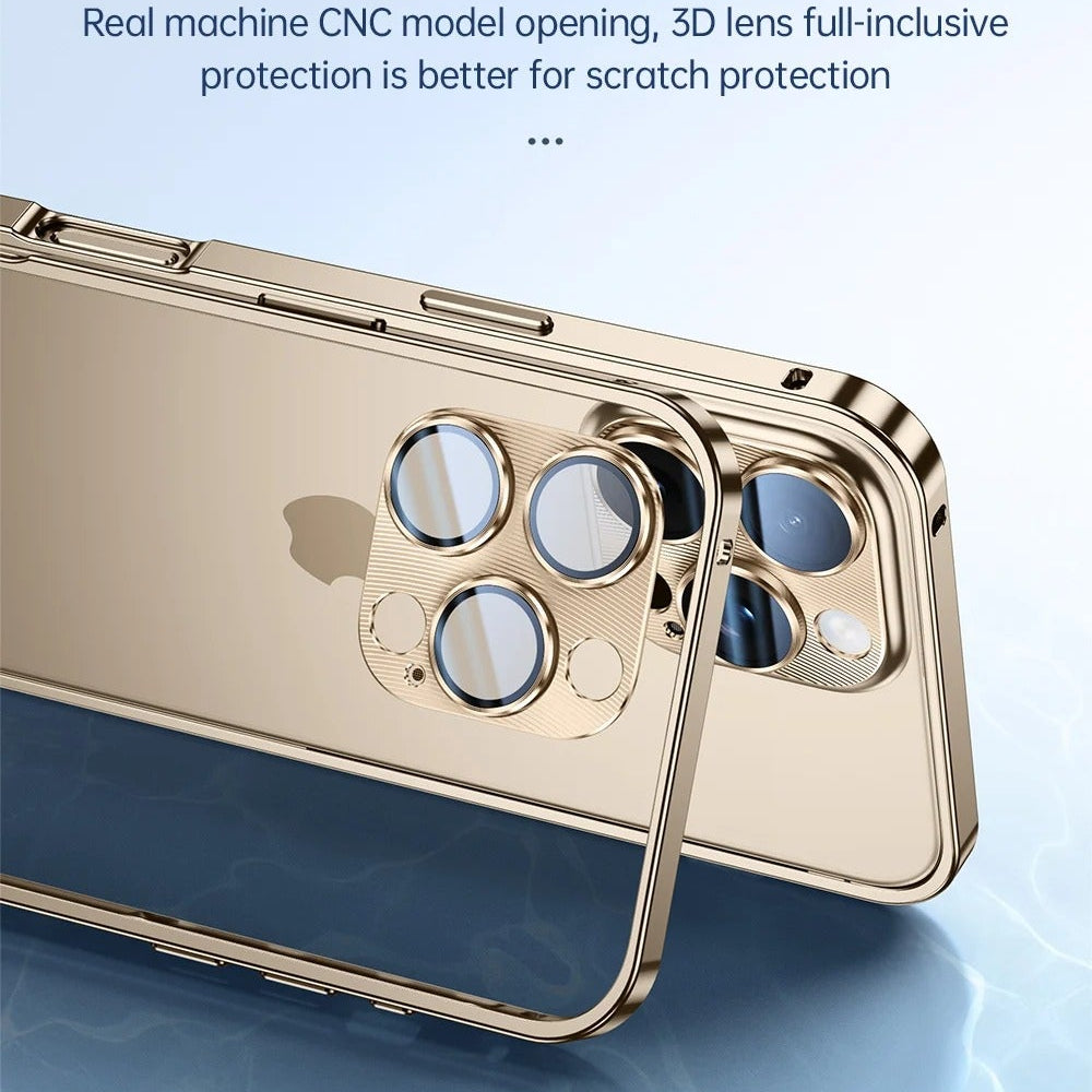 Luxury iPhone Case — Anti-Fingerprint, Anti-Scratch, Dustproof Tough Cover with Durable Aluminum Metal Frame and Anti-Drop Protection
