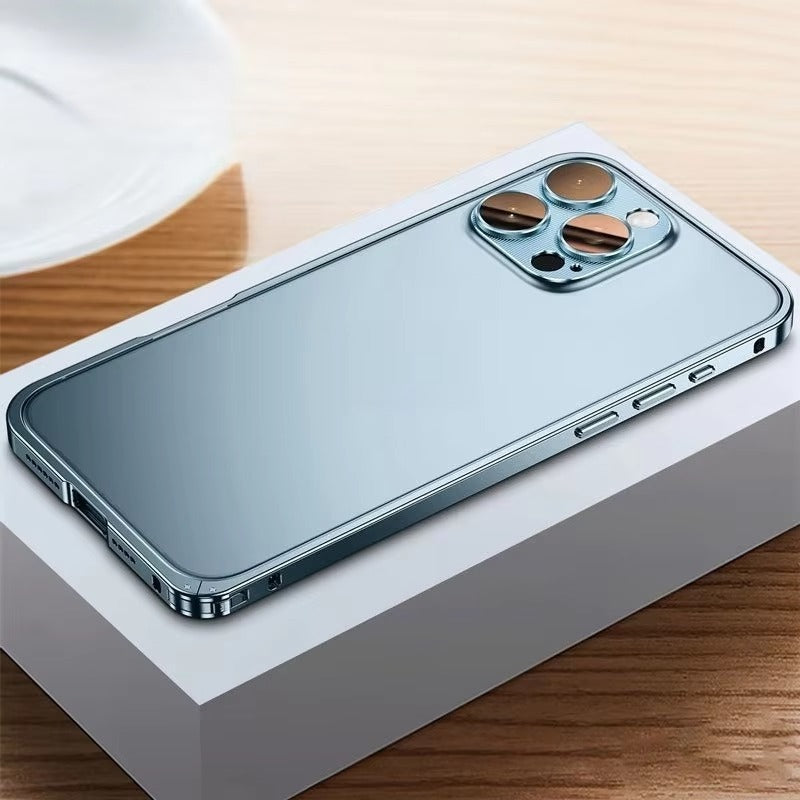 Luxury iPhone Case — Anti-Fingerprint, Anti-Scratch, Dustproof Tough Cover with Durable Aluminum Metal Frame and Anti-Drop Protection