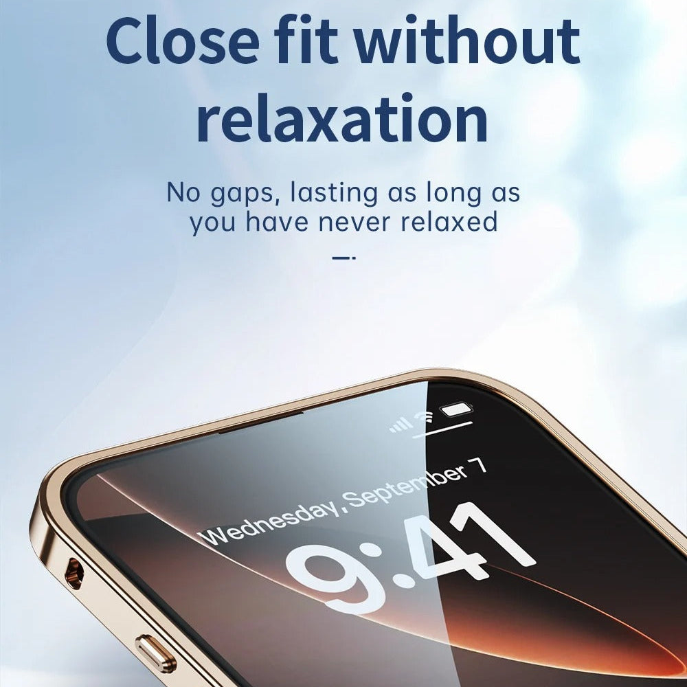 Luxury iPhone Case — Anti-Fingerprint, Anti-Scratch, Dustproof Tough Cover with Durable Aluminum Metal Frame and Anti-Drop Protection