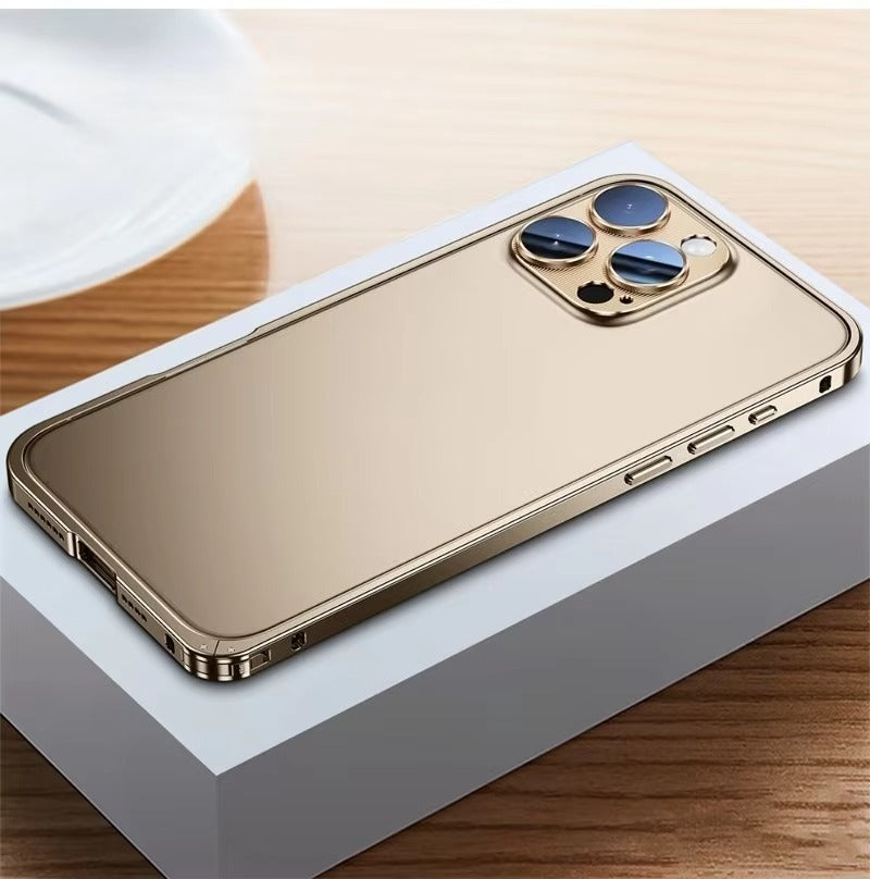 Luxury iPhone Case — Anti-Fingerprint, Anti-Scratch, Dustproof Tough Cover with Durable Aluminum Metal Frame and Anti-Drop Protection