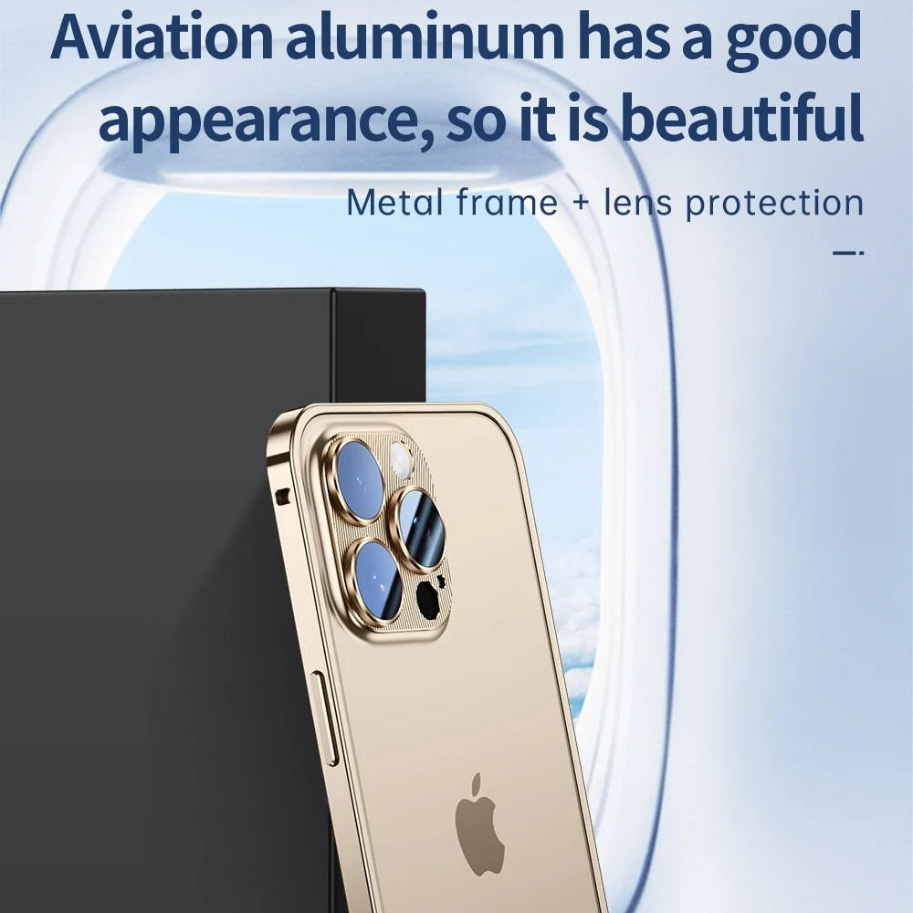 Luxury iPhone Case — Anti-Fingerprint, Anti-Scratch, Dustproof Tough Cover with Durable Aluminum Metal Frame and Anti-Drop Protection