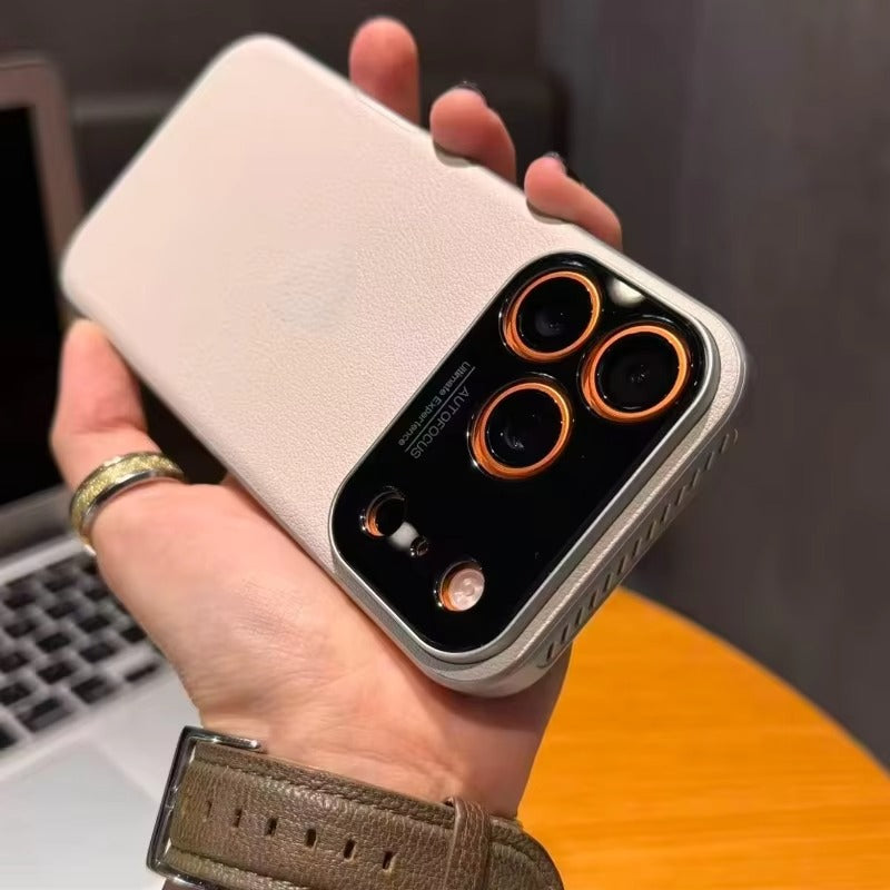 Luxury iPhone Case — Built-In MagSafe Heat-Dissipation Leather-Texture Cover with Shockproof Anti-Fingerprint Dustproof Non-Slip Slim Design