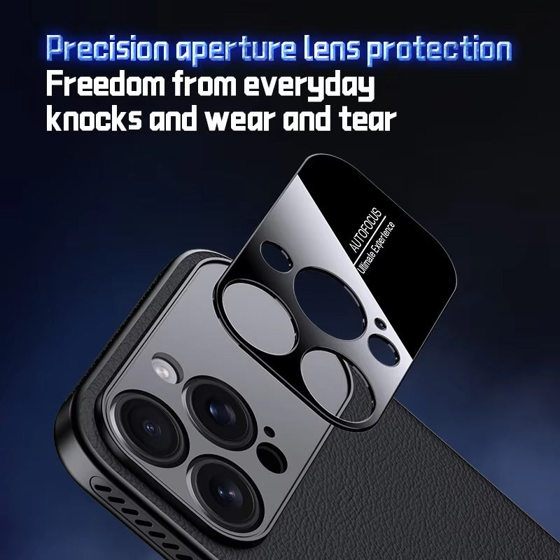 Luxury iPhone Case — Built-In MagSafe Heat-Dissipation Leather-Texture Cover with Shockproof Anti-Fingerprint Dustproof Non-Slip Slim Design