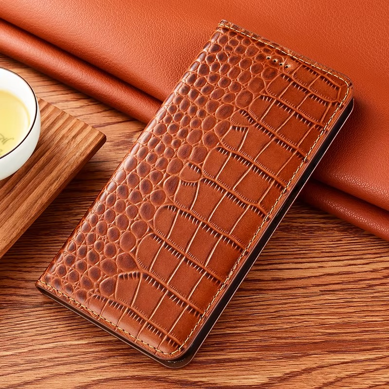 Luxury iPhone Case — Business Flip Wallet Genuine Leather Cover with Kickstand, Magnetic Full-Protection Design & Anti-Scratch Non-Slip Finish