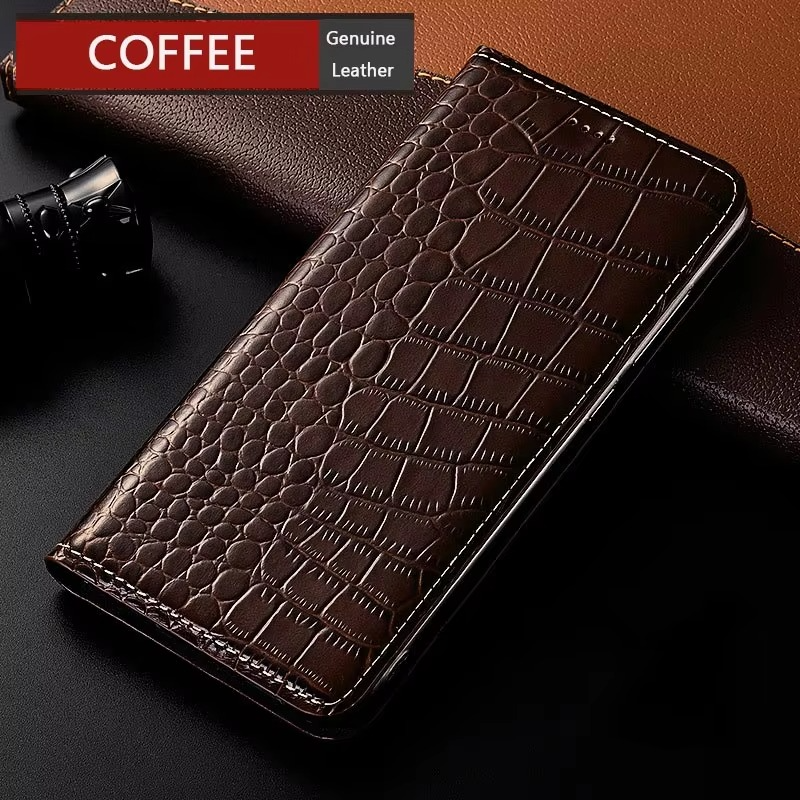 Luxury iPhone Case — Business Flip Wallet Genuine Leather Cover with Kickstand, Magnetic Full-Protection Design & Anti-Scratch Non-Slip Finish