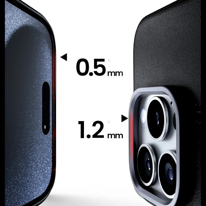 Luxury iPhone Case — Business Leather MagSafe Magnetic Cover with Anti-Fall Design, Metal Buttons, Shockproof Dual-Layer Protection & Non-Slip Textured Finish