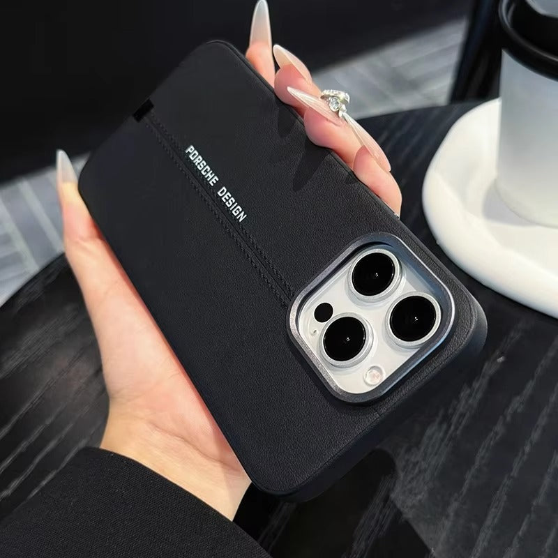 Luxury iPhone Case — Business Leather MagSafe Magnetic Cover with Anti-Fall Design, Metal Buttons, Shockproof Dual-Layer Protection & Non-Slip Textured Finish