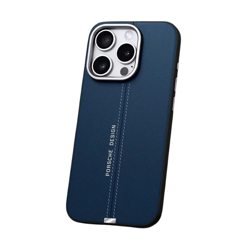 Luxury iPhone Case — Business Leather MagSafe Magnetic Cover with Anti-Fall Design, Metal Buttons, Shockproof Dual-Layer Protection & Non-Slip Textured Finish