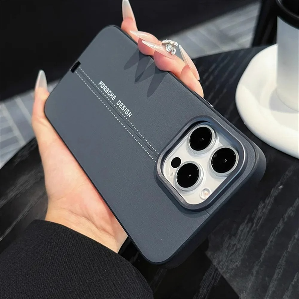 Luxury iPhone Case — Business Leather MagSafe Magnetic Cover with Anti-Fall Protection, Metal Buttons & Premium Durable Design