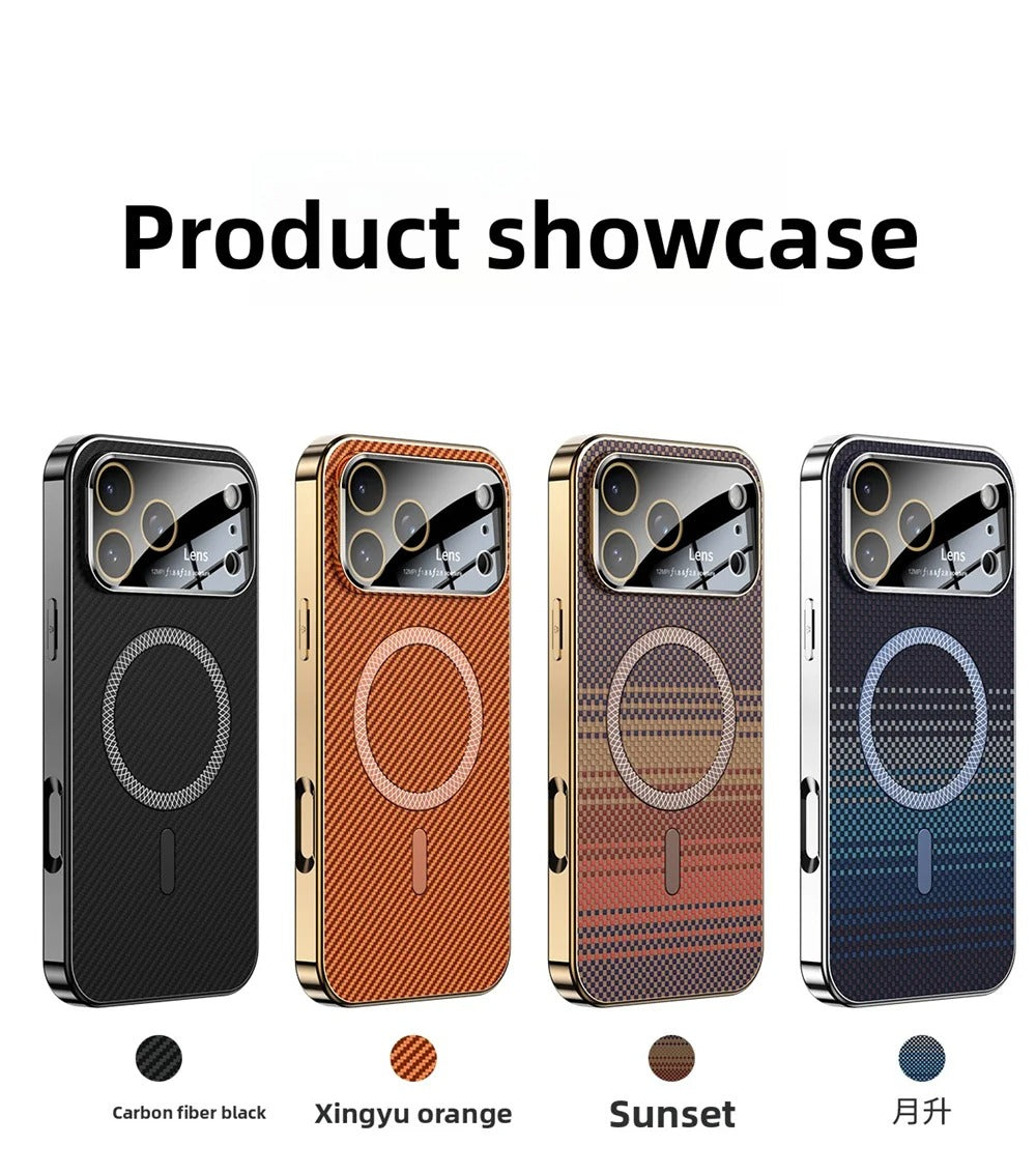 Luxury iPhone Case — Carbon Fiber Soft TPU MagSafe Cover with Slim Shock-Resistant Design and Lightweight Protective Finish