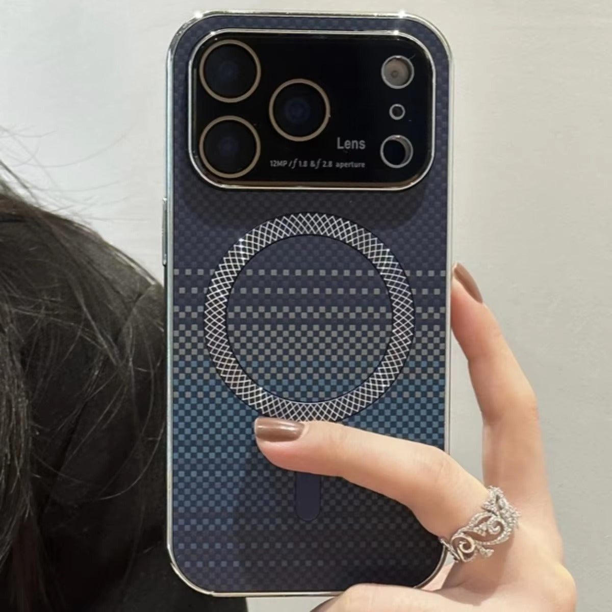 Luxury iPhone Case — Carbon Fiber Soft TPU MagSafe Cover with Slim Shock-Resistant Design and Lightweight Protective Finish