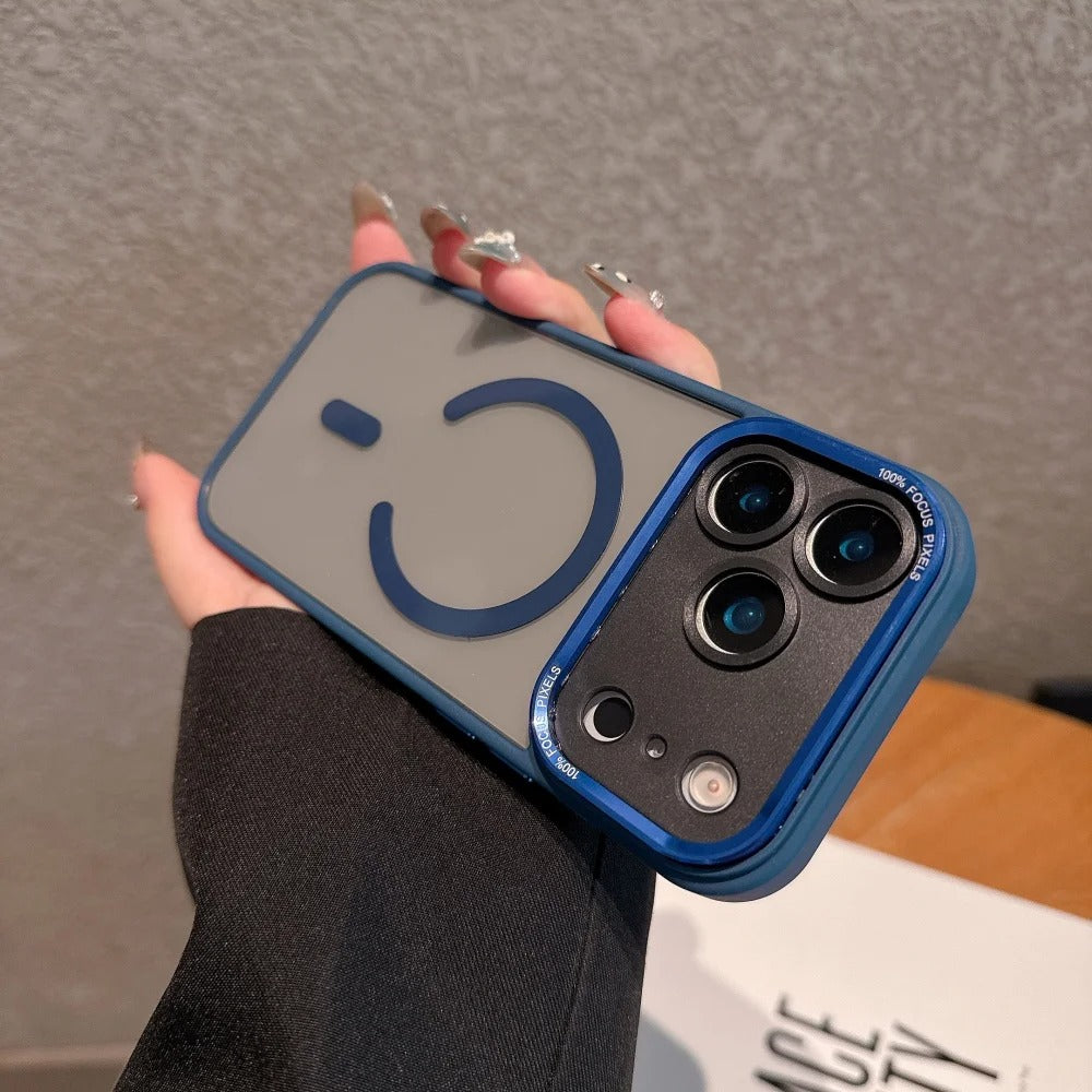 Luxury iPhone Case — Clear PC Magnetic Armor Cover with MagSafe, Shockproof TPU Bumper, Camera Protector and Anti-Skid Scratch-Resistant Design