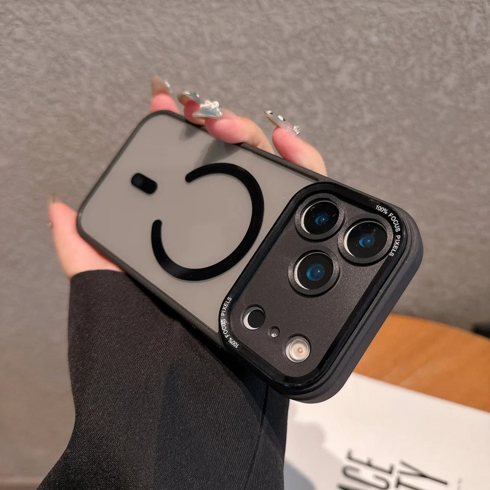 Luxury iPhone Case — Clear PC Magnetic Armor Cover with MagSafe, Shockproof TPU Bumper, Camera Protector and Anti-Skid Scratch-Resistant Design