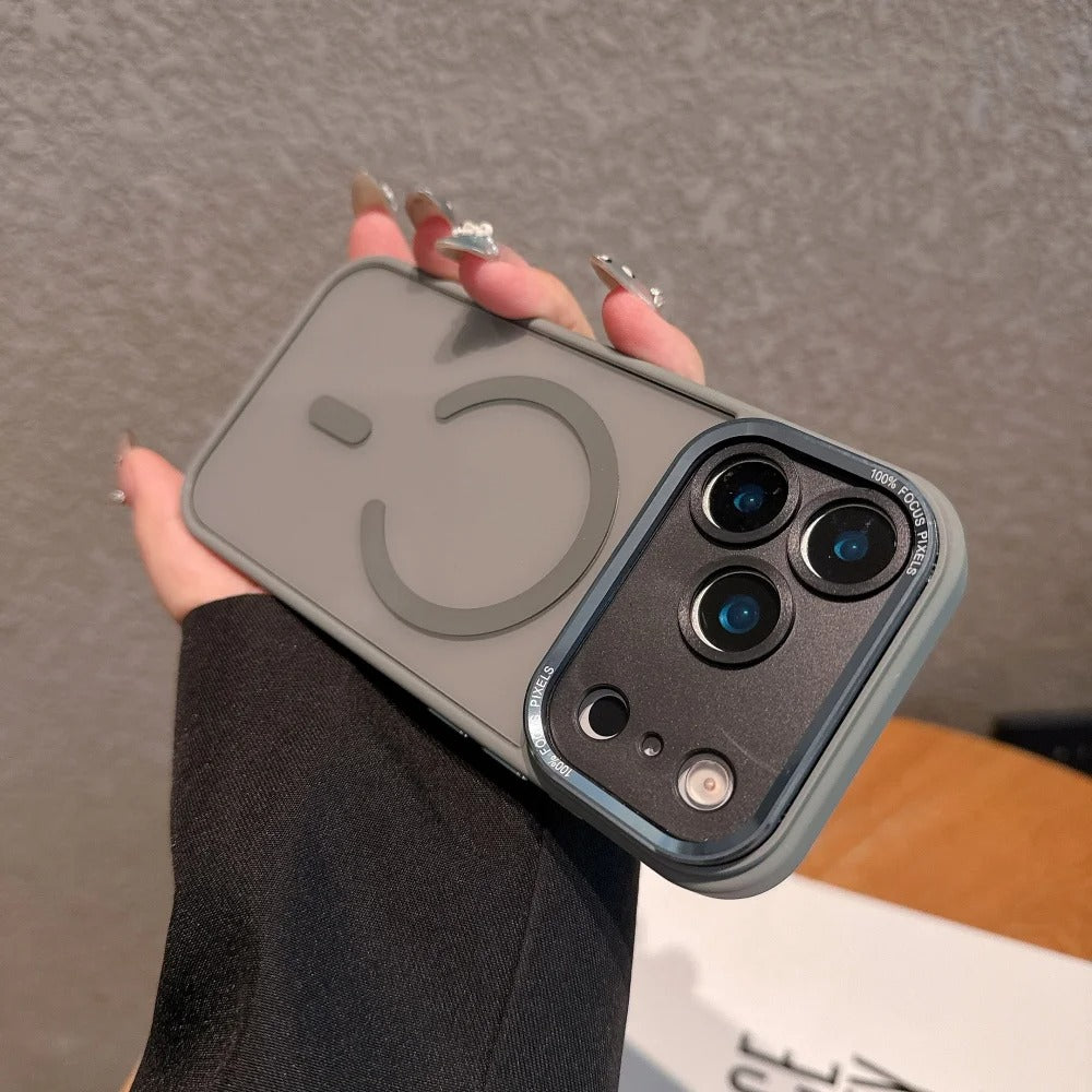 Luxury iPhone Case — Clear PC Magnetic Armor Cover with MagSafe, Shockproof TPU Bumper, Camera Protector and Anti-Skid Scratch-Resistant Design