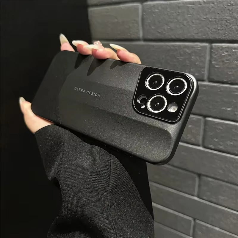 Luxury iPhone Case — Contrast-Color Leather + PC Hybrid Cover with Shockproof Hard Protection, Anti-Fingerprint Anti-Scratch Finish & Slim Non-Slip Retro Design