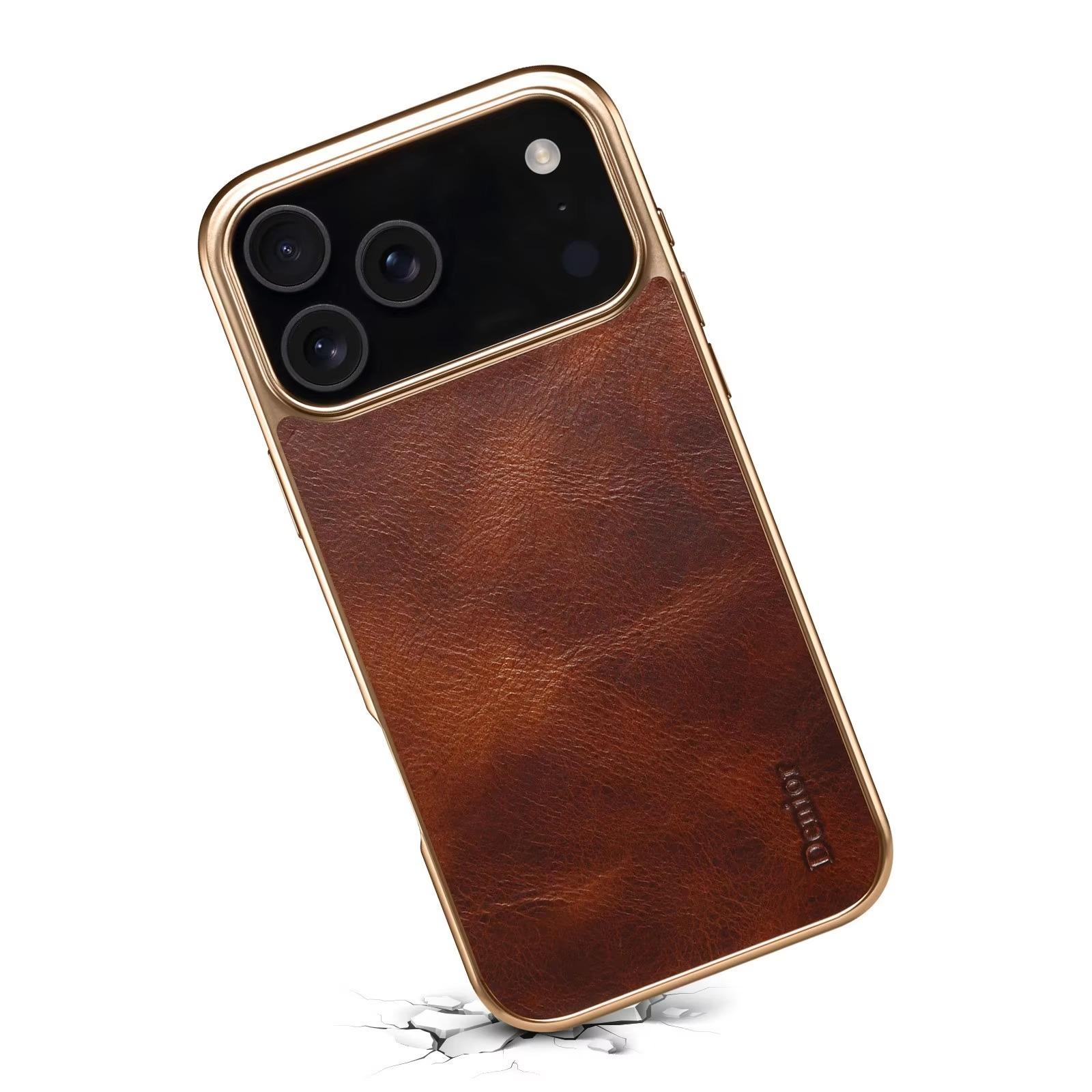 Luxury iPhone Case — Cowhide Electroplated Leather Cover with Heat-Resistant Skin-Friendly Finish & Non-Slip Premium Design