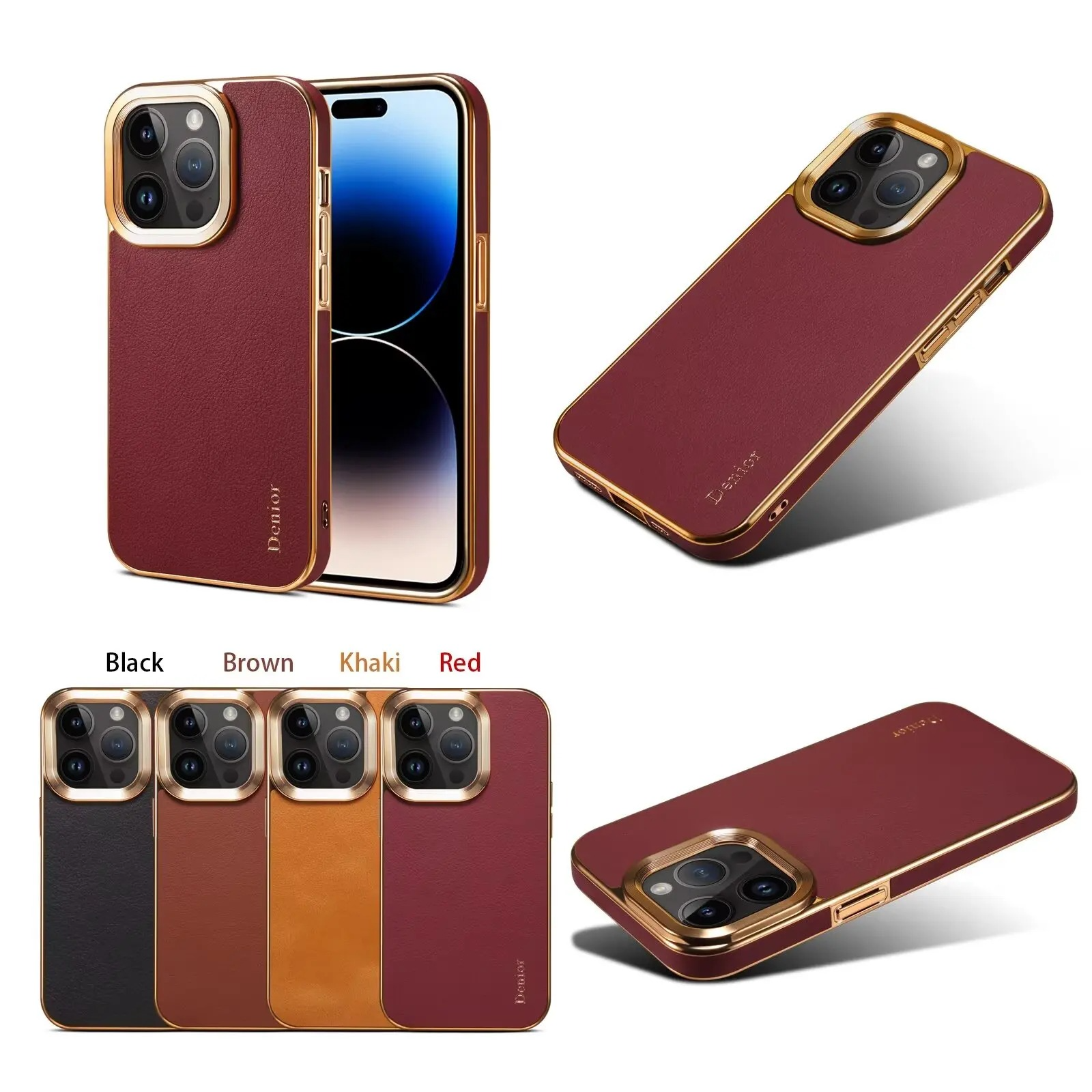 Luxury iPhone Case — Cowhide Electroplated Leather Cover with Heat-Resistant Skin-Friendly Finish & Non-Slip Premium Design