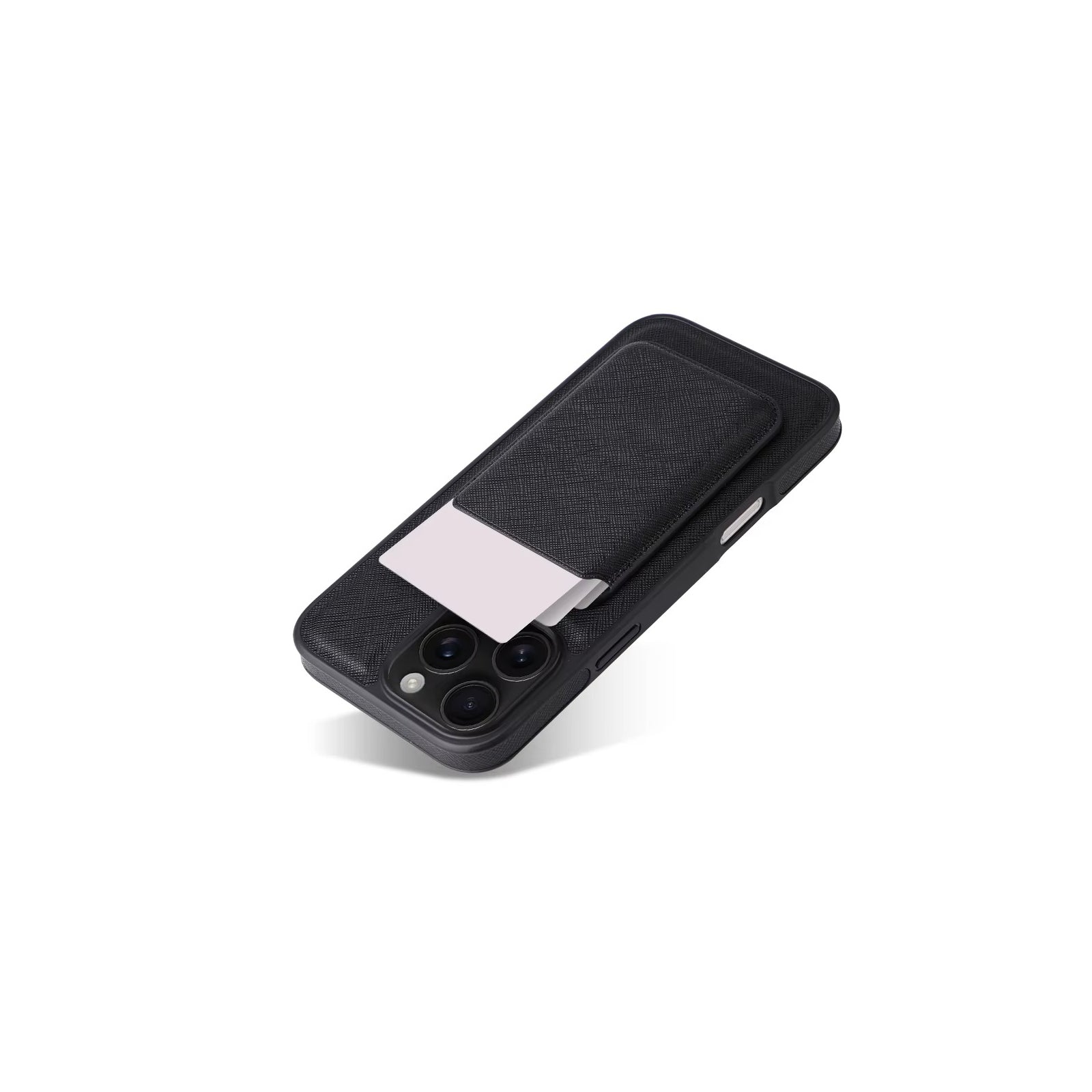 Luxury iPhone Case — Cross-Grain Magnetic MagSafe Cover with Card Holder, Shockproof PC+TPU Protection and Lightweight Non-Slip Design