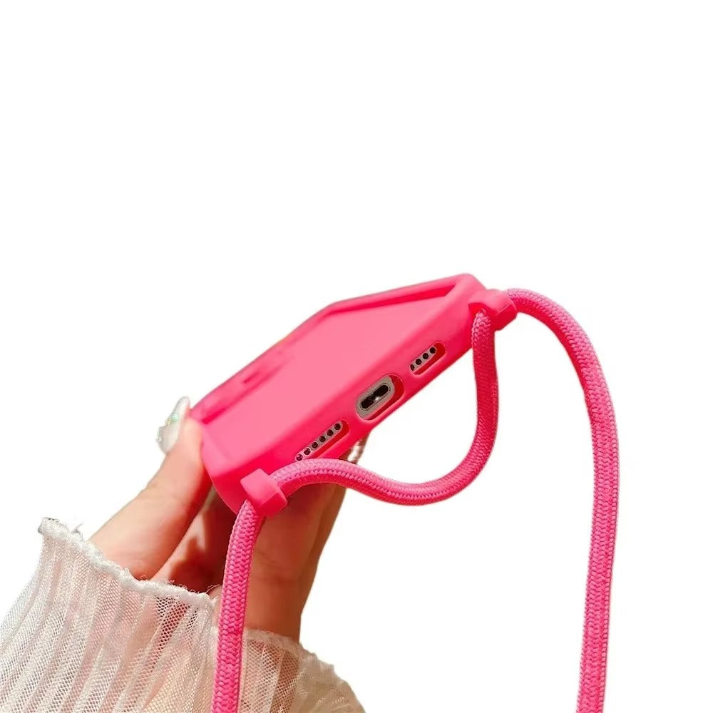 Luxury iPhone Case — Crossbody Adjustable Lanyard Strap, Anti-Fingerprint, Anti-Scratch, Dustproof Soft Protective Cover