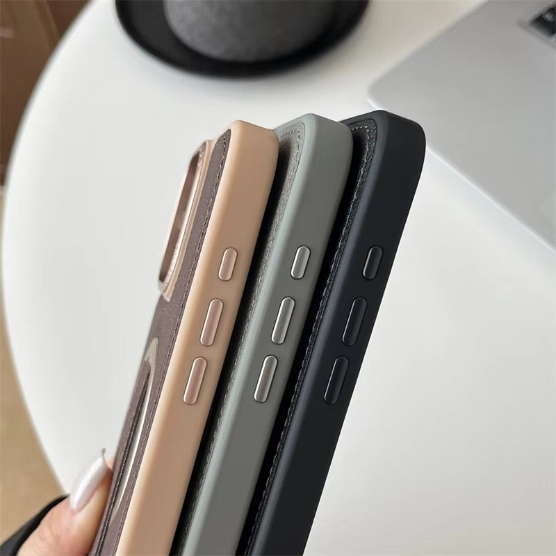 Luxury iPhone Case — Crossbody Leather Magnetic Cover with Wrist Strap Rope Holder, Shockproof Bracket Design and Anti-Fingerprint Protection