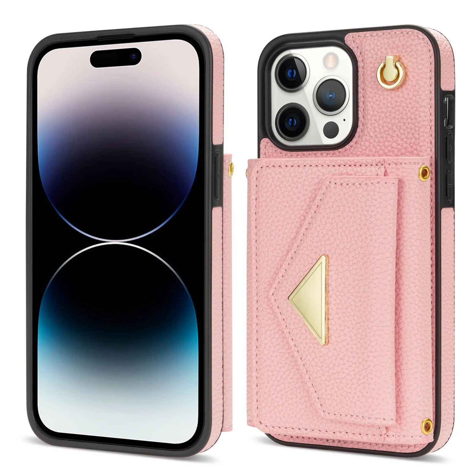 Luxury iPhone Case — Crossbody PU Leather Wallet Cover with Multi-Card Slots, Long Lanyard, Kickstand Feature and Anti-Fingerprint Non-Slip Design