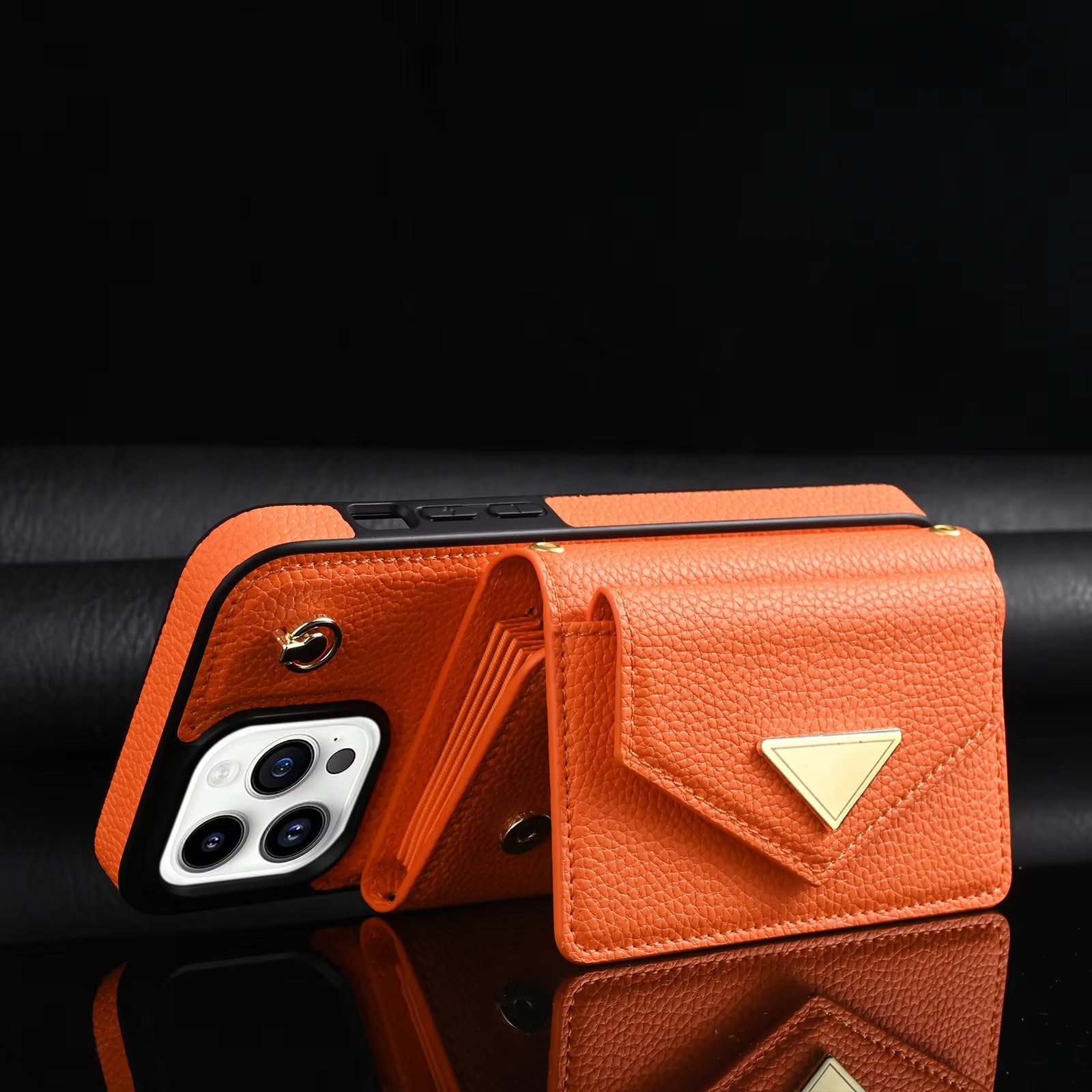 Luxury iPhone Case — Crossbody PU Leather Wallet Cover with Multi-Card Slots, Long Lanyard, Kickstand Feature and Anti-Fingerprint Non-Slip Design