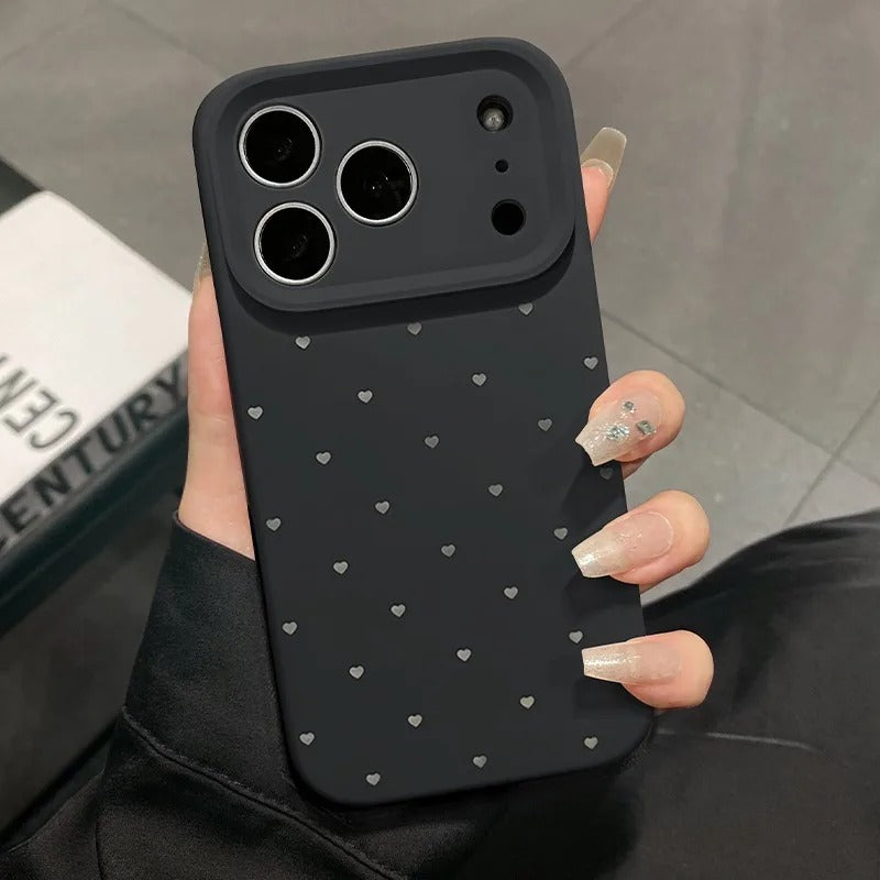Luxury iPhone Case — Cute Love-Heart Candy Color Matte Silicone Cover with Ultra-Slim Shockproof Design and Anti-Fingerprint Non-Slip Finish