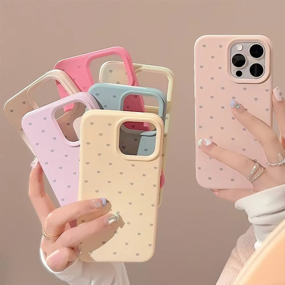 Luxury iPhone Case — Cute Love-Heart Candy Color Matte Silicone Cover with Ultra-Slim Shockproof Design and Anti-Fingerprint Non-Slip Finish