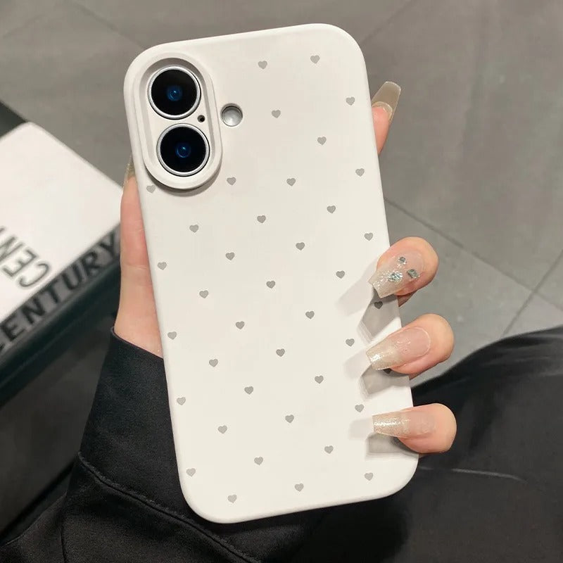 Luxury iPhone Case — Cute Love-Heart Candy Color Matte Silicone Cover with Ultra-Slim Shockproof Design and Anti-Fingerprint Non-Slip Finish