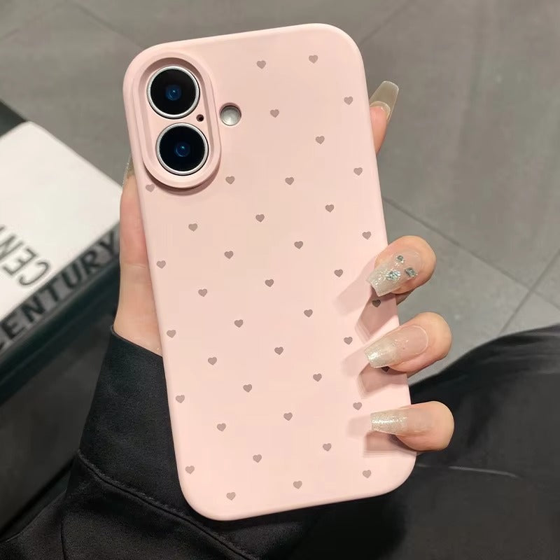 Luxury iPhone Case — Cute Love-Heart Candy Color Matte Silicone Cover with Ultra-Slim Shockproof Design and Anti-Fingerprint Non-Slip Finish