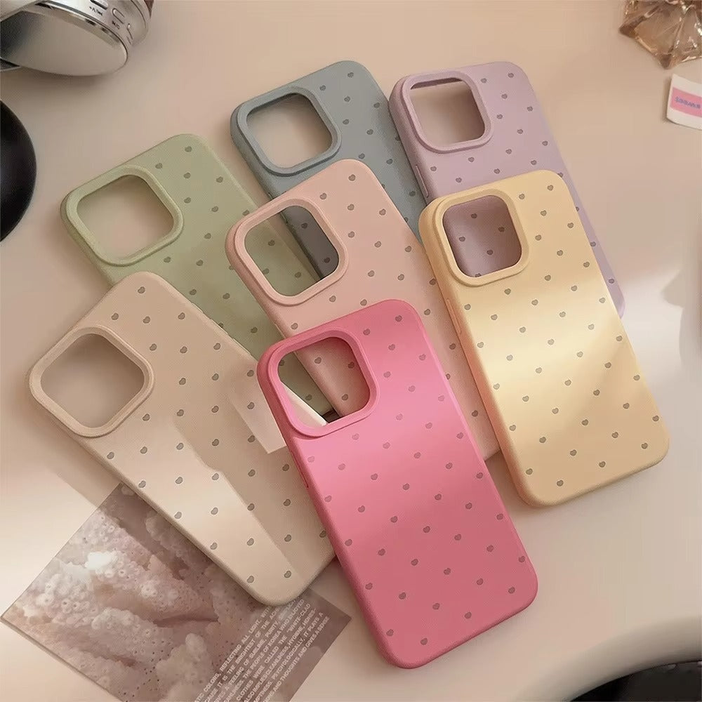 Luxury iPhone Case — Cute Love-Heart Candy Color Matte Silicone Cover with Ultra-Slim Shockproof Design and Anti-Fingerprint Non-Slip Finish
